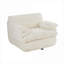 Siège d'appoint simple à accoudoirs pivotants à compression complète en velours côtelé blanc de luxe classique