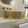 MEJE 16.75" Luxury Golden/Silver Stripe Round Art Basin, Bathroom Vessel Sink with Pop Up Drain