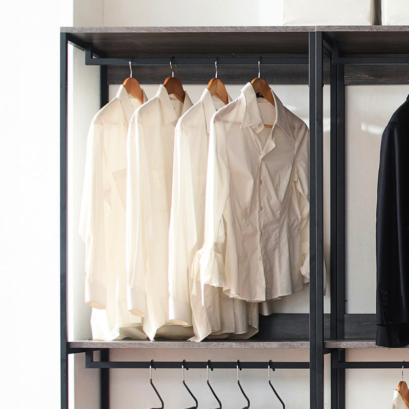 E0 Graded Walk-In Closet With 2X Thicker Powder Coated Metal Deep Storage Compartments