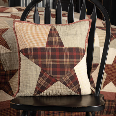 Abilene Star Square 100% Cotton Pillow Cover and Insert