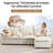 103" Chenille Upholstered Cloud Sofa Modular Sectional Couch 4-Seater L-Shaped Comfy Sofa with Ottoman for Living Room-536928043