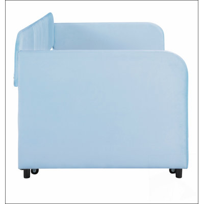 Upholstered Daybed Sofa Bed Twin Size With Trundle And Wood Slat