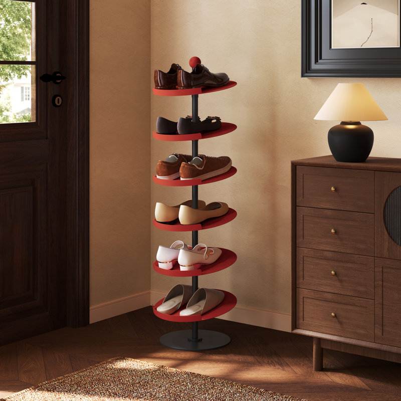 Présentoir à chaussures vertical en métal à 6 niveaux