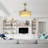 42-inch Golden Crystal Invisible Fan Light, with Remote Control and Three-Color Dimming