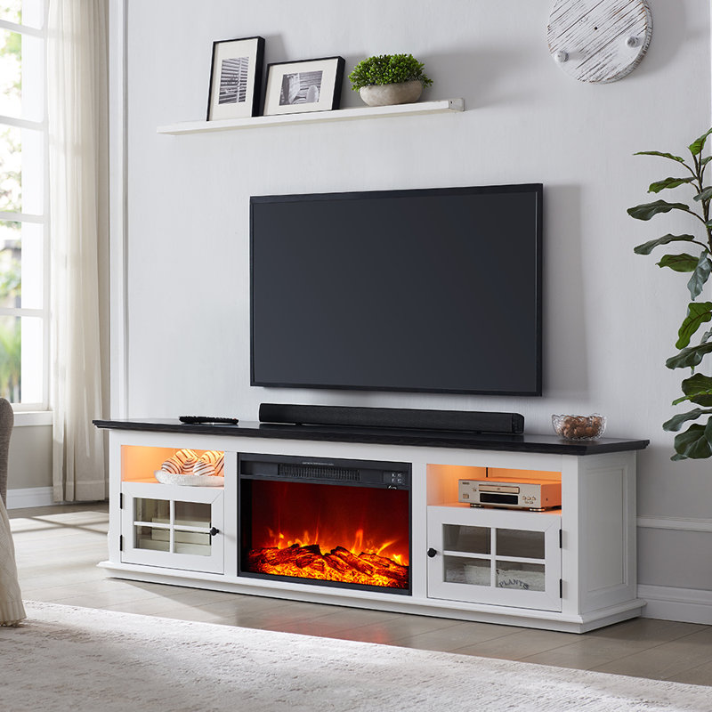 Richmond 72" Unfold Quick & Effortless Assembly Tv Console Stand With 26" Electric Fireplace