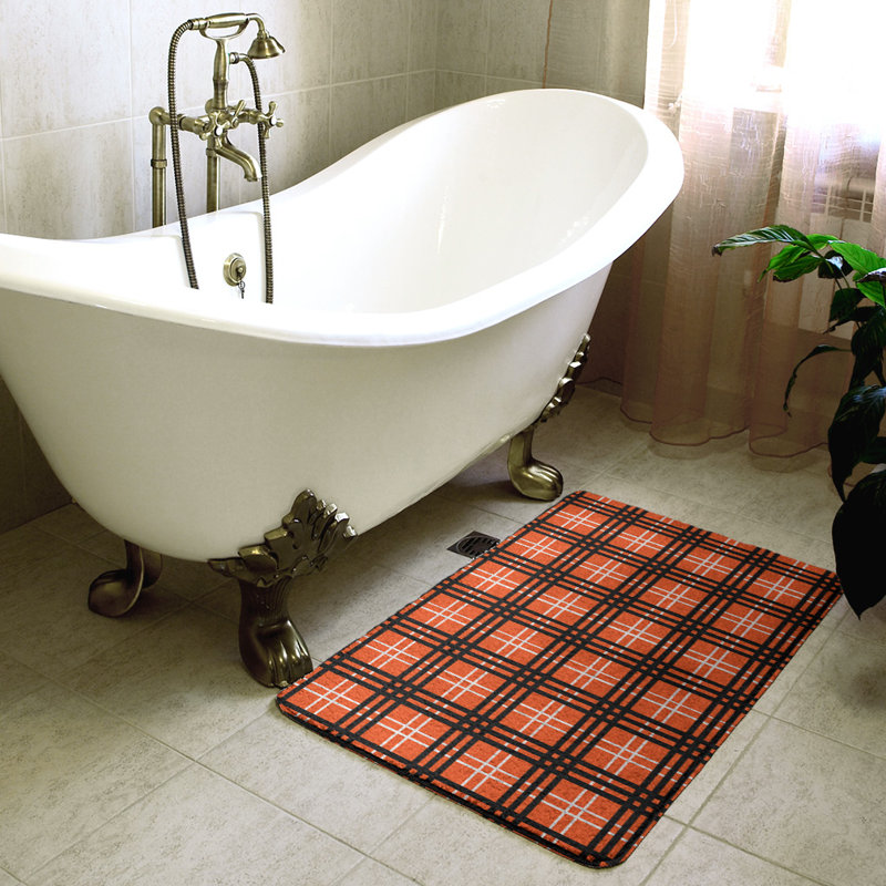 Tapis pour salle de bain Philadelphia, l 17 po x L 24 po, Orange/Black