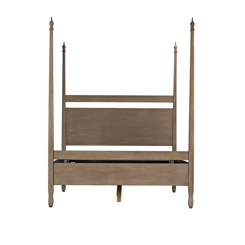 Venice Solid Wood Four Poster Bed, Weathered, Queen