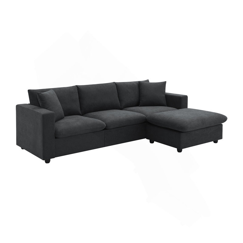 [Nouveau] Canapé modulaire moderne 100,4 x 64,6 po, Noir