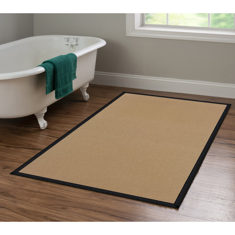 Tapis noir touffeté à la machine Nannette, Rectangle 4pi x 6 pi