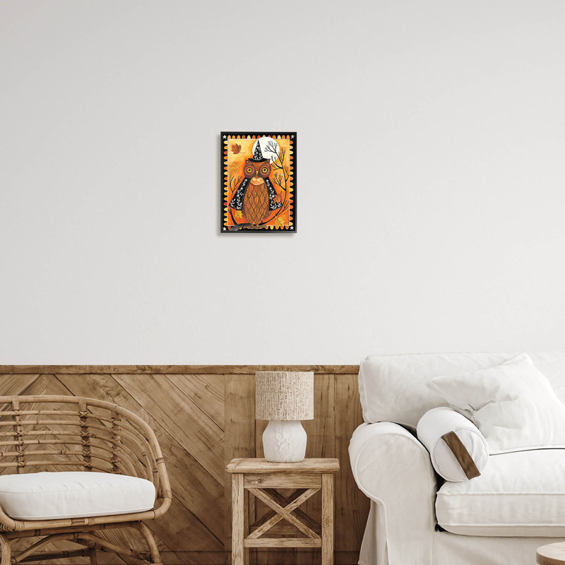 Lune des Chouettes d'automne - 136, Giclée encadrée noir minuit, H 14 po x l 11 po x P 1,5 po