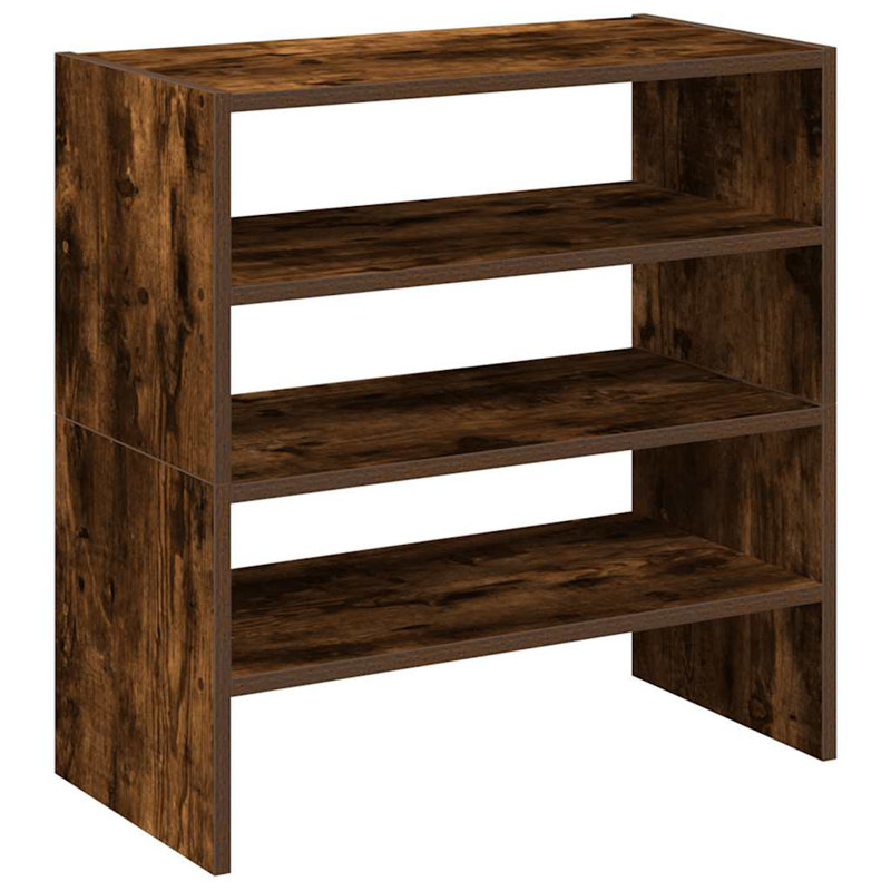 6 Pair Shoe Rack, Smoked Oak