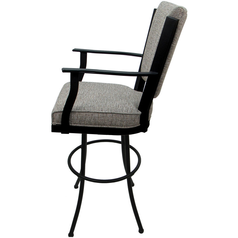 Tabouret de bar pivotant Cunegonda, Noir / brun clair
