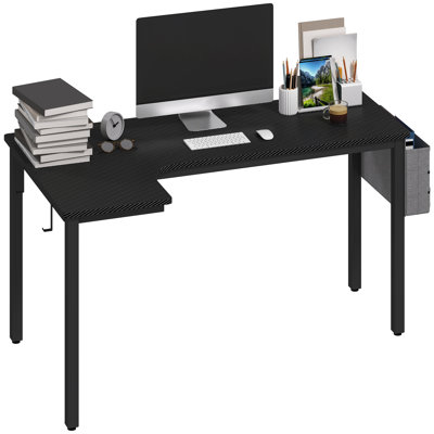 L-Shaped Metal Base Computer Desk