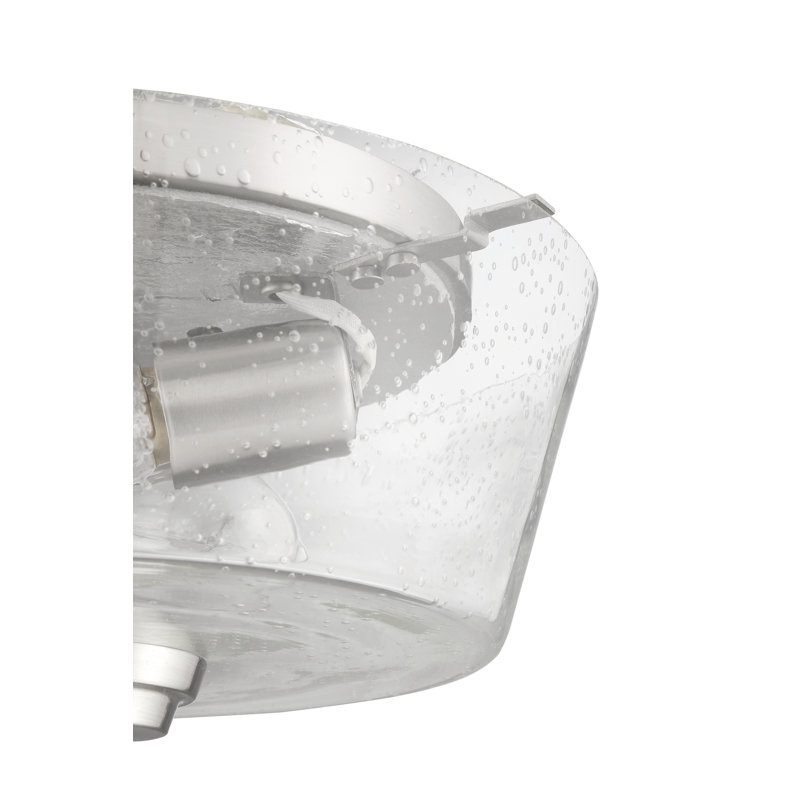 Plafonnier encastré 2 lumières simple à cuves 13 po Witte, Nickel poli brossé