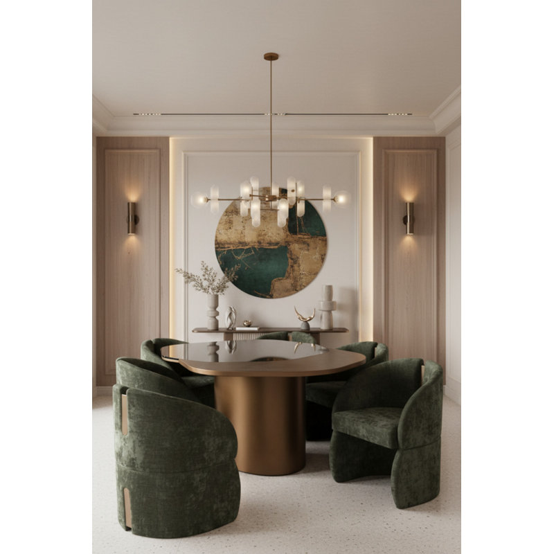 Fauteuil rembourré en velours Portledge , Vert