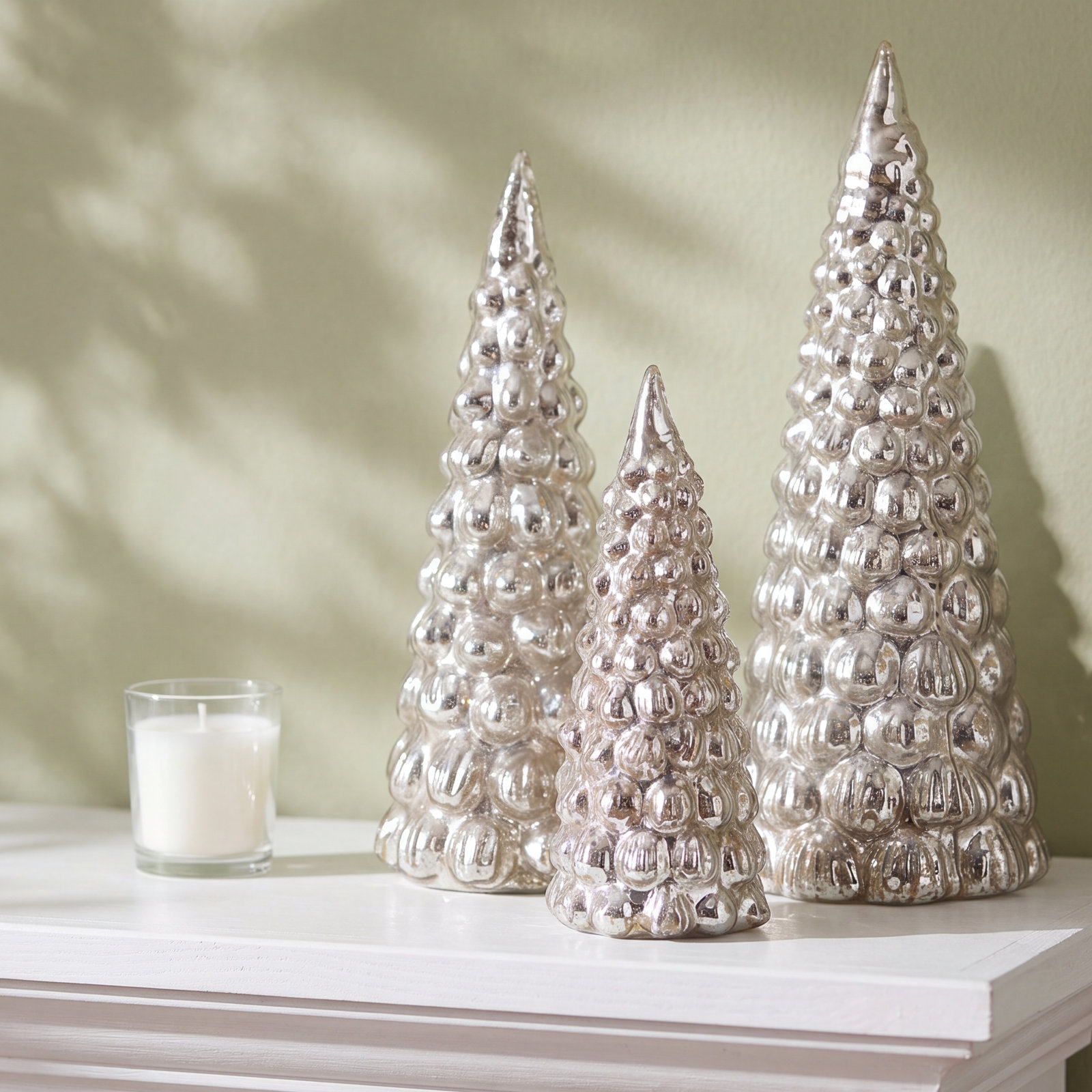 Embossed Mercury Glass Tree