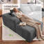 Canapé d'angle Cloud en forme de L de 244 cm avec méridienne, canapé modulable pour salon, canapé sans structure en velours côtelé avec 2 appuie-têtes extensibles, gris