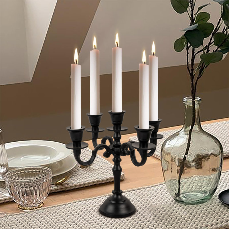 Bougeoirs de chandelier à bras de 8 pouces avec chandelles coniques Décorations gothiques Bougeoirs décoratifs pour fêtes