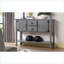 Console, buffet, bois de pin massif rétro 48 po avec 2 tiroirs, armoires et tablette inférieure, gris antique | Structure robuste | Assemblage facile-378509825