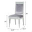 Ensemble de 2 chaises d'appoint rembourrées grises et platine