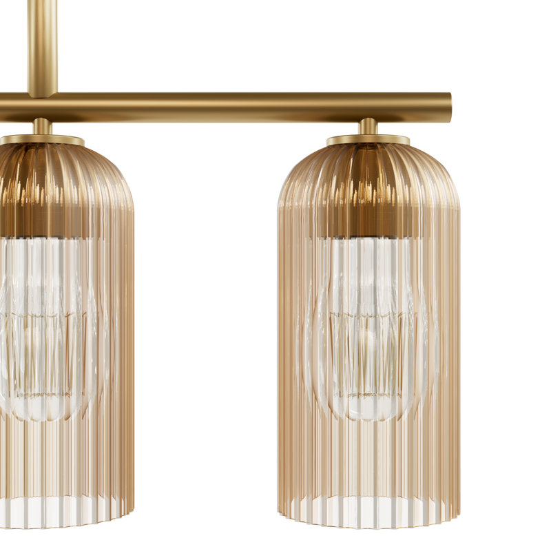 Hunter x Jasmine Roth Beverly Glen 5 Light Chandelier Ceiling Light Fixture, Amber, Luxe Gold