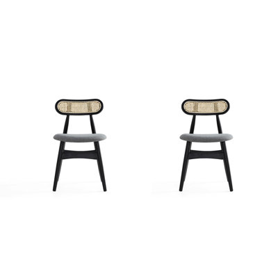 Colbert Industry Chic Upholstered Ash Wood Dining Side Chair in Black and Grey