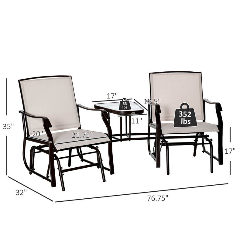 Outstanding Outdoor Rocking Chair Set With Coffee Table For Relaxing Moments