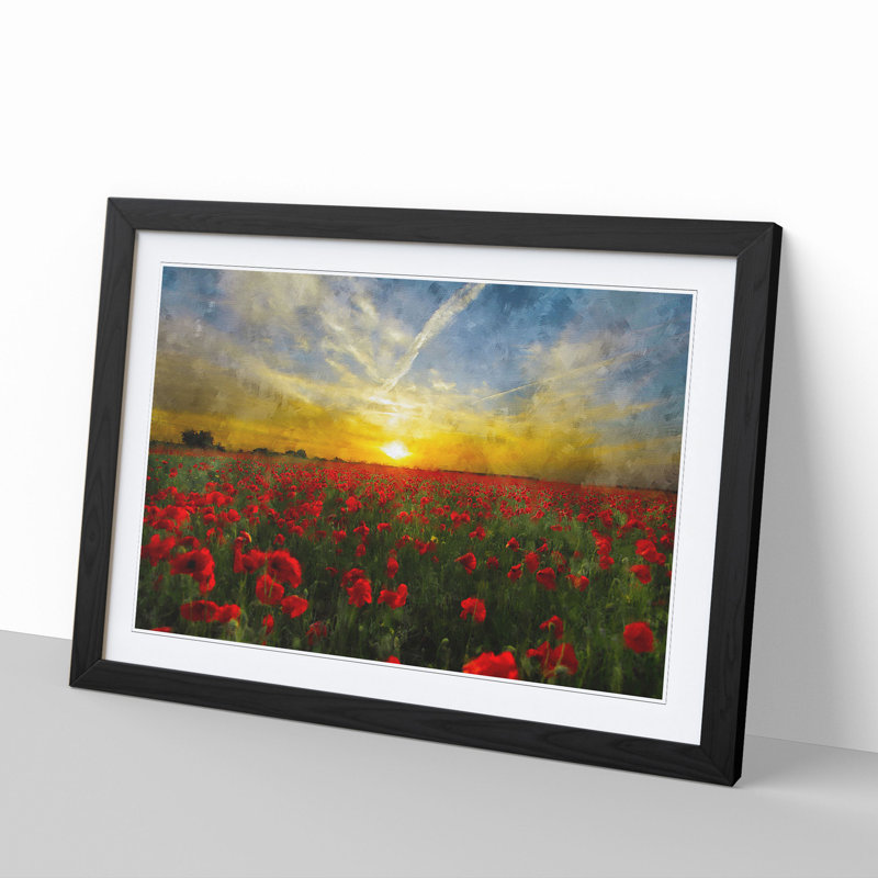 Field of Poppies Vol.3 - Framed Print, 48cm H x 65cm W x 2cm D, Black Framed