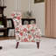 Fauteuil d'appoint à oreilles avec pieds en bois massif Floral