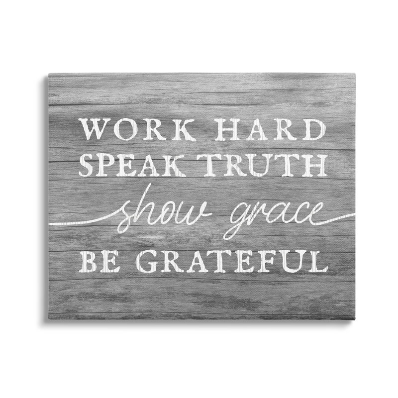 Be Be Grateful, Toile tendue, H 30 po x l 40 po x P 1,5 po