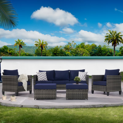 Balcorne 7 - Person Patio Conversation Set with Cushions