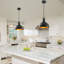 Ensemble de 2 luminaires suspendus noirs, campagnards et industriels pour la cuisine, la chambre à coucher et le bureau