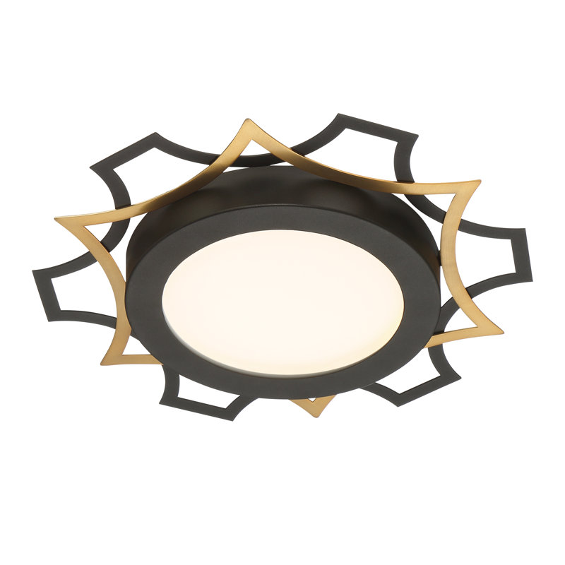 Plafonnier encastré à DEL 1 lumière Jaylene, H 1 po x l 12 po x p 12 po, Noir