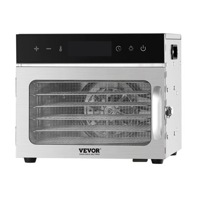 Déshydrateur d'aliments, 6 plateaux en acier inoxydable, séchoir électrique 400W avec température réglable et minuterie 24 heures, lyophilisateur pour viande séchée, viande, fruits, légumes, herbes, gâteries pour chiens