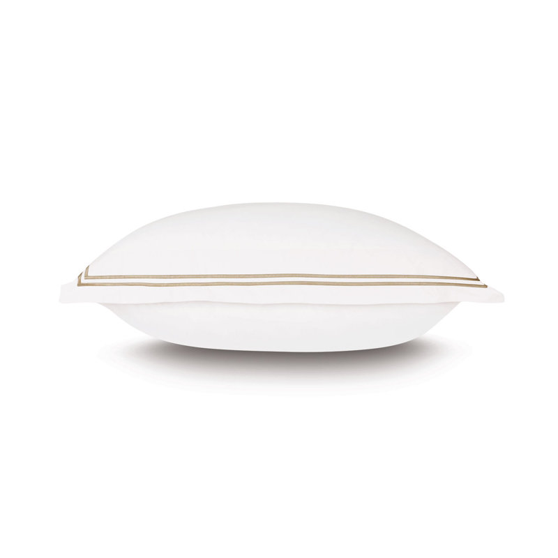 Taie décorative Enzo, Standard, Blanc / sable