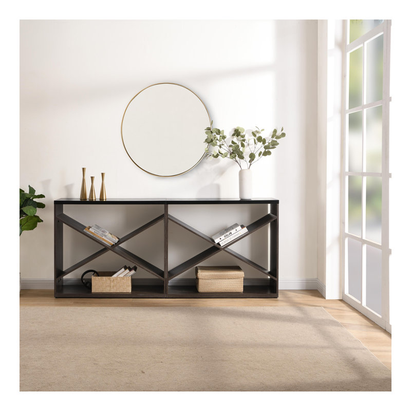 Console de 70,87 pouces Farmhouse, Noir