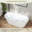 Baignoire de trempage autoportante ovale en acrylique 67 po avec drain escamotable noir mat et trop-plein L 67 po x l 31,5 po-125397131-124749564