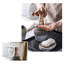 Ensemble de rangement de comptoir de salle de bain rétro à rayures, accessoires de salle de bain en céramique avec distributeur de savon et lotion, décoration de salle de bain élégante pour la maison
