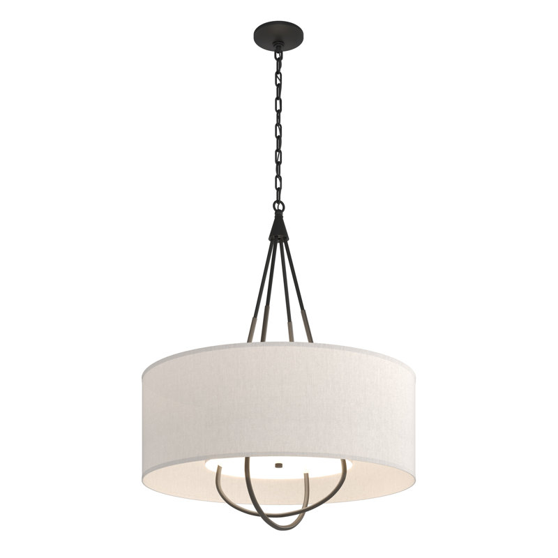 Loop 4 - Light Chandelier, Dark Smoke, Black, Flax