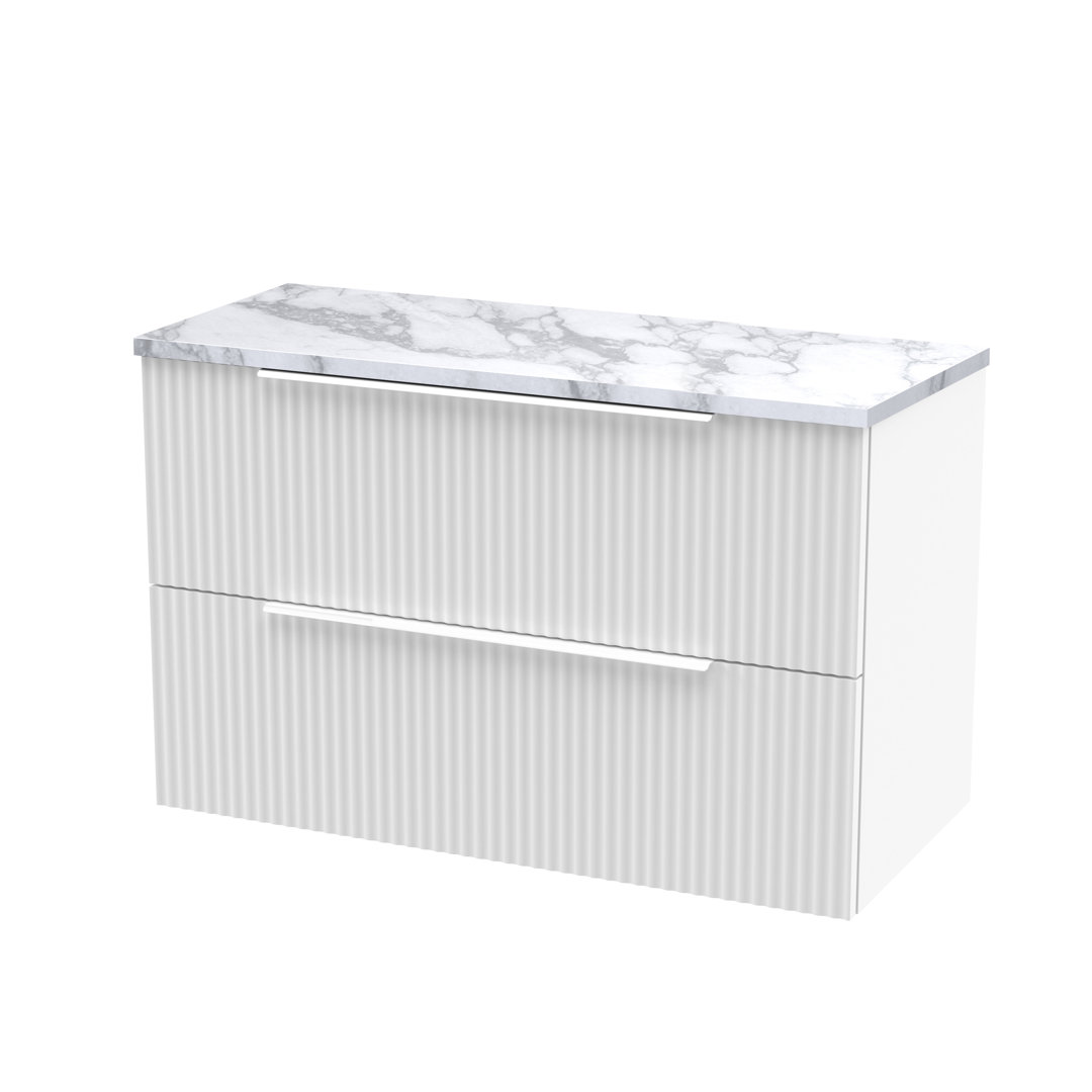 Fluted 80.5 mm Single Double Bathroom Vanity Base