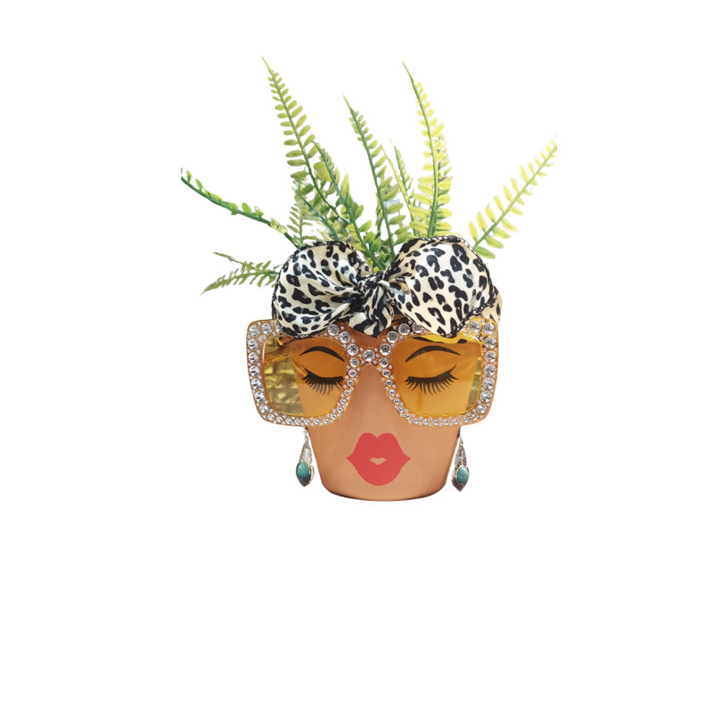 Sassy Soul Sister, Head Face Planter, Planter with Drainage, Planter, Flower Pots, Unique Gift, Yellow