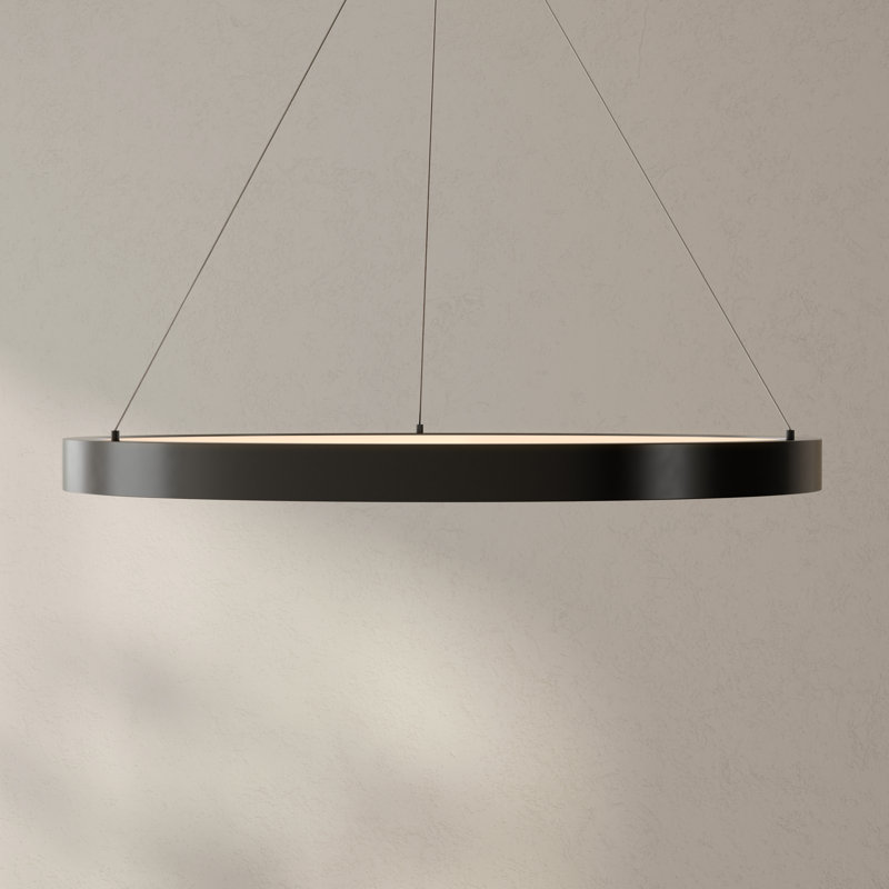 Anara 1 - Light LED Shaded Pendant, Matte Black, 2.40" H x 30" W x 30" D