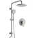 Wall Mount Pressure-Balanced Shower System,10"Rainfall Shower Head with Slider Bar Handheld Spray
