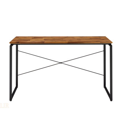 Jurgen Oak & Black Finish Writing Desk With Industrial Style And Durable Metal Frame, Perfect For Modern Workspaces