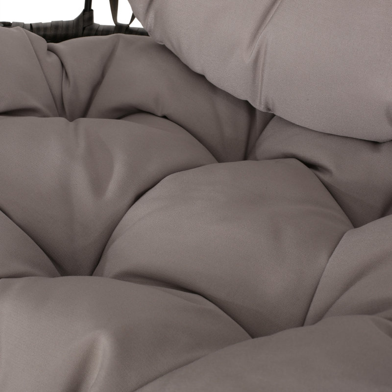 Chaise suspendue LOS Alamitos avec chaîne de 8 pi, Coussin brun / structure grise