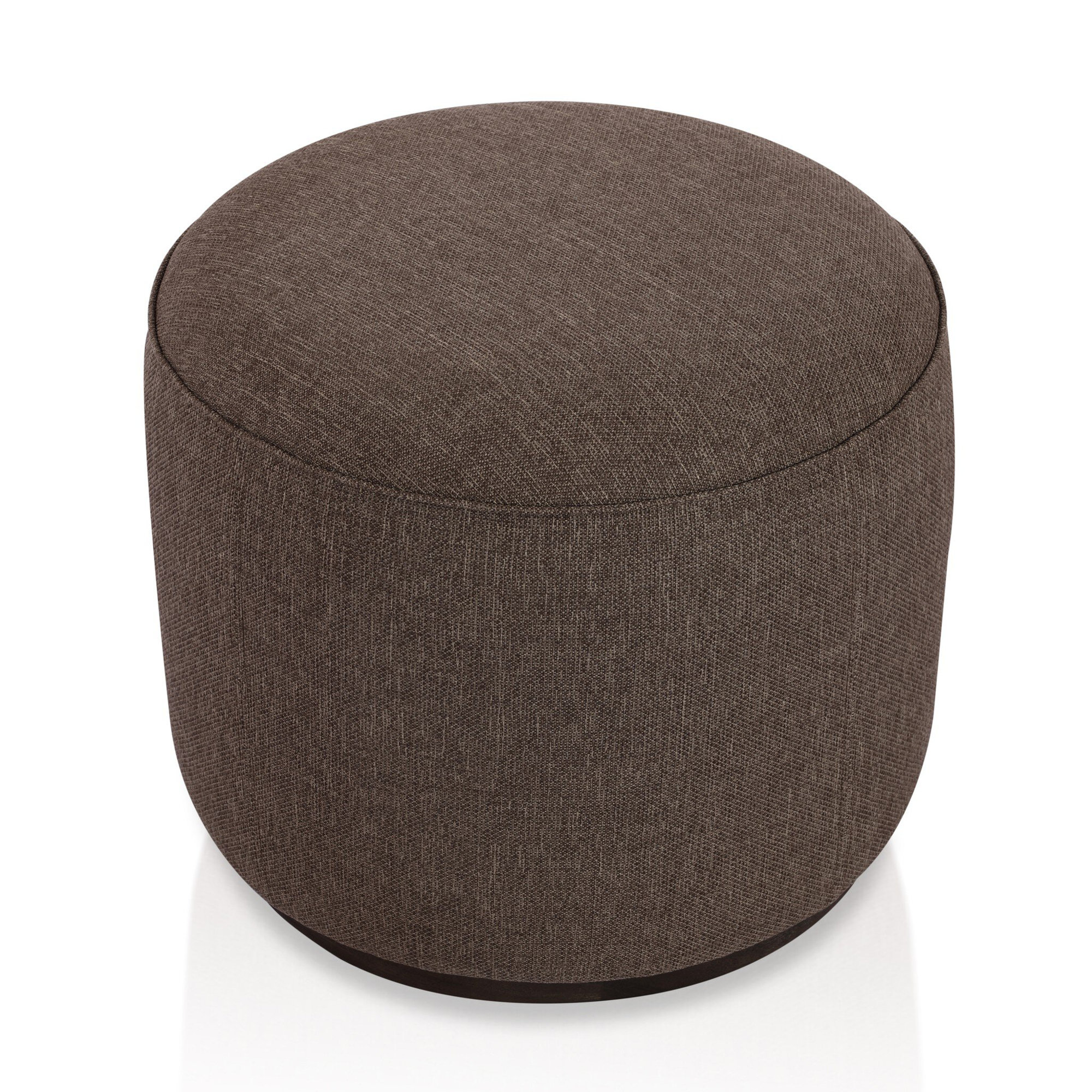Devin Round Outdoor Ottoman with Cushion, Ellor Brown