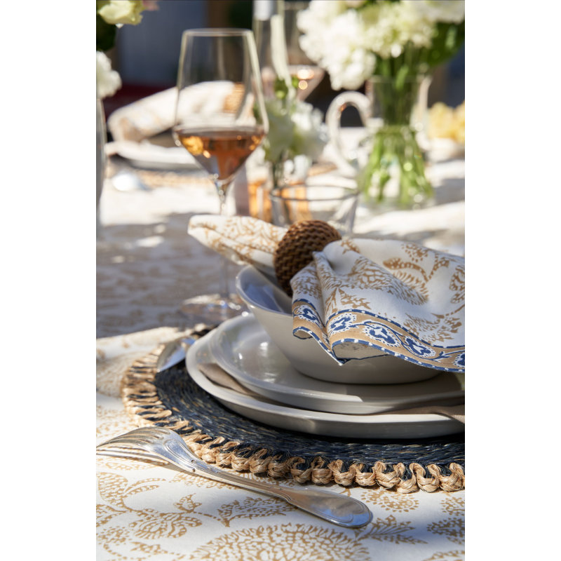 Chloe Napkins - Blue/Brown - 20" x 20" - Set of 4