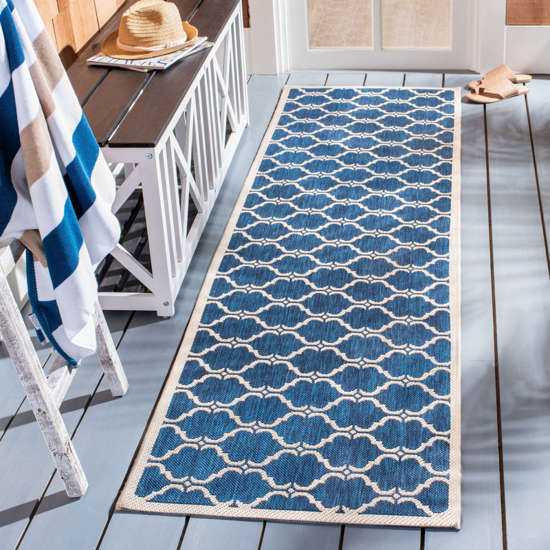 Tapis d'intérieur / extérieur à motif géométrique Herefordshire Performance, Tapis de couloir 2 pi 3 po x 6 pi 7 po