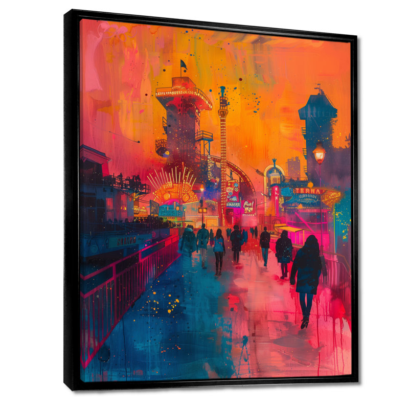 Wael - Amusement Parks, impression d'art mural, Cadre flottant noir, H 32 po x l 16 po x P 1 po