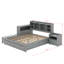 Lit plateforme double en bois avec espace de rangement, tiroirs, ports USB et bureau-1639778072
